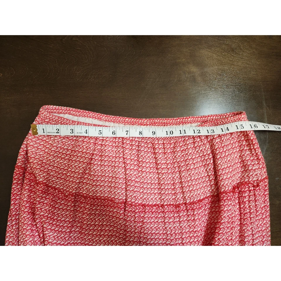 Maxi Falda Style & Co. Para Mujer en Niveles Cintura Elástica Informal Boho Roja Blanca L Foto 4 de 4