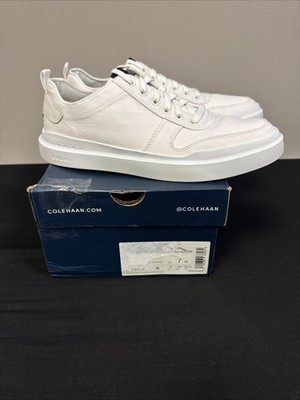 Cole Haan Grandpro Rally Court Sneakers Mens 7 M Optic White Canvas Lace Up Shoe