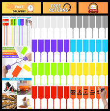 120 Pcs Waterproof Plastic Label Tags - 8 Colors, Self-Locking, Shipping Logis
