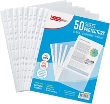 100 Sheet Page Protector 8.5x11" Clear Plastic Document & Binder Sleeve 50ct x 2