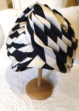VINTAGE TURBAN HUT SEIDENSATIN HIGH-FASHION A...