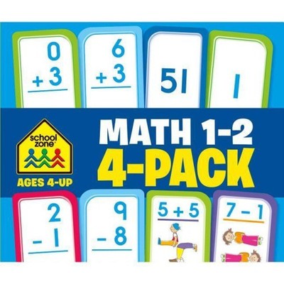 School Zone Math 1-2 Flash Cards 4-Pack by School Zone [Gift/Card]