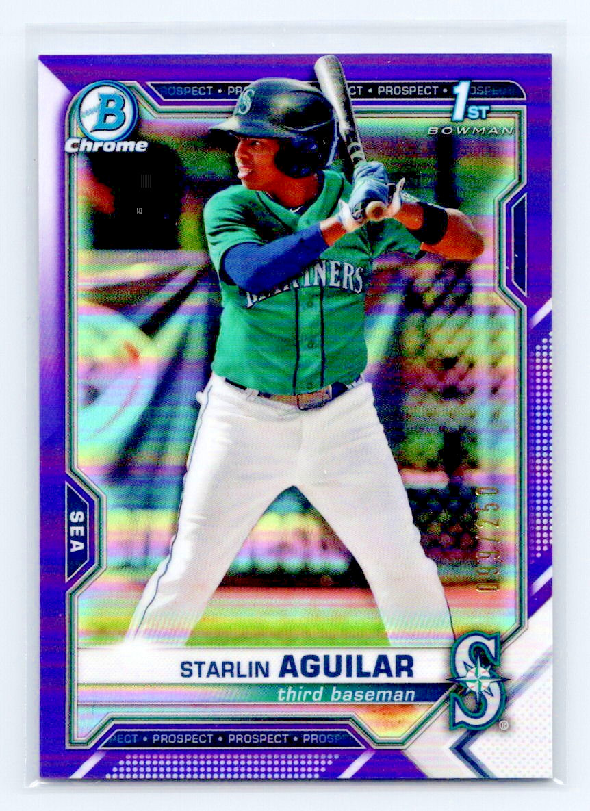 2021 Bowman Chrome Starlin Aguilar #BCP-249 Purple Refractor /250