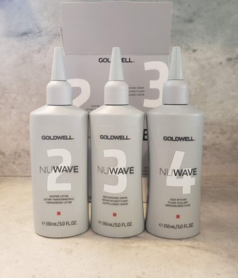Goldwell Nuwave 2 3 4  Kit Shaping Lotion Replenishing Serum Lock-In Fluid New