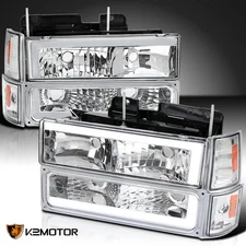Fits 1994-1998 GMC Yukon Sierra C/K 1500 LED Tube Headlights+Corner+Bumper Lamps