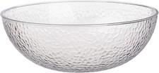 Lillian Collection Stunning Clear Plastic Round Hammered Bowl - 12" 1 Pc. -...