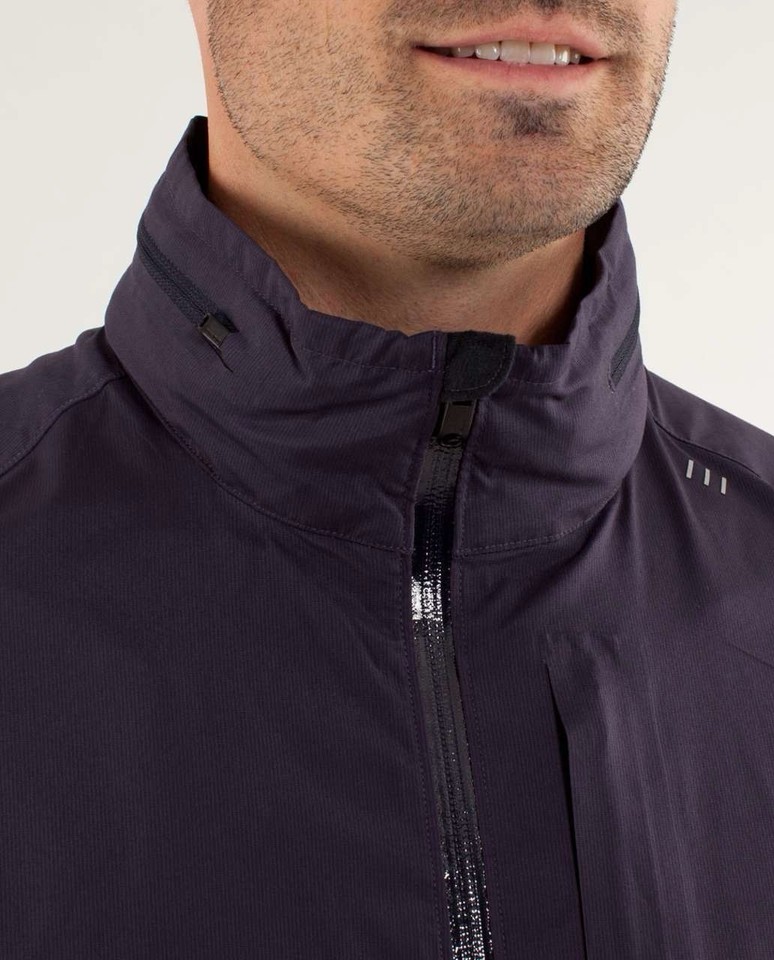 Lululemon Outpour Jacket Mens L Purple Softshell Full Zip Reflective ...