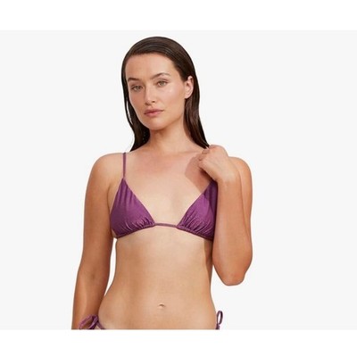 Gottex Luna Purple Shimmer Triangle Bikini Top NWT Size 6 25HEB42
