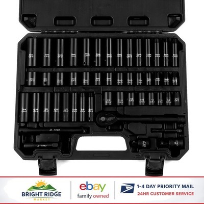 50-Piece Socket Set with Laser-Etched Markings for Quick Size Identification