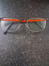 HUGO BOSS  HALF RIMLESS glasses frame MOD: HG05 30766761 - Red And Black - Used