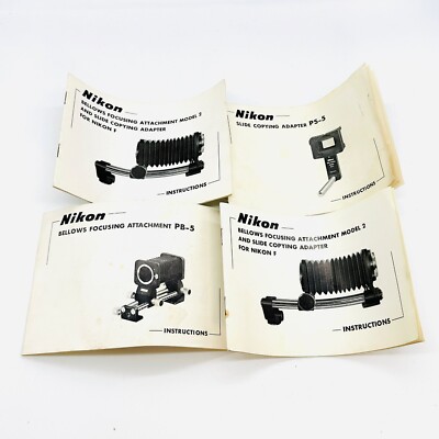 MINT Nikon PB-5 Bellows Focusing & Slide Attachments w/2 NEW BR-2