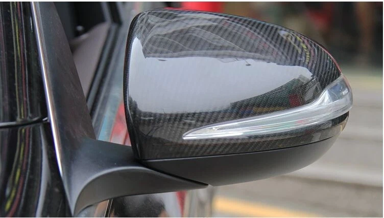 Real Carbon Fiber Mirror Cover Cap for Benz Mercedes W205 W213 X205 GLC43 C63 — 第 2/4 张图片