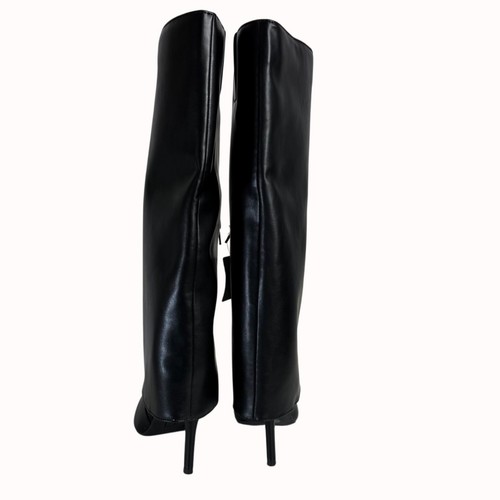 Worthington Black Stiletto Dress Boots Size 6.5 Fold Over Pointed Toe Night Out - Picture 12 of 18