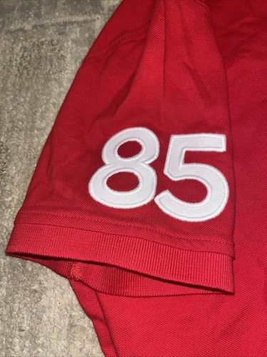 Neu Tommy Hilfiger maßgeschneiderte Passform rotes Poloshirt 1985 klassisch Herren Größe Small - Bild 6 von 6