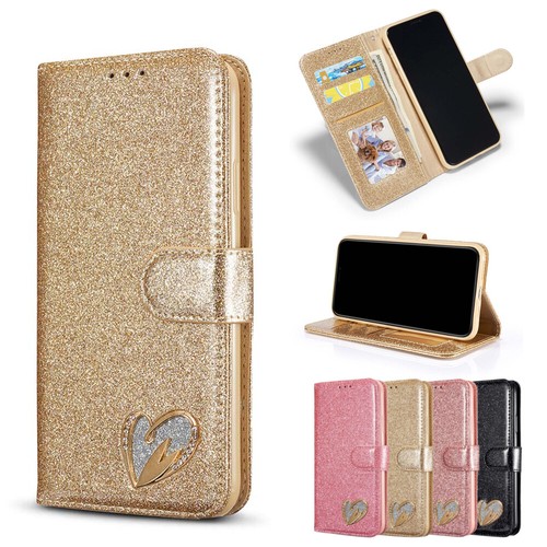 BLING GLITTER STAND CASE FOR IPHONE 15 14 13 12 MAGNETIC FLIP WALLET HARD COVER. - Picture 5 of 21