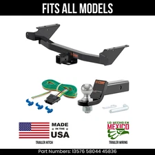 For 23-24 GMC Canyon Trailer Hitch 4 Pin Wiring 2" Ball Fits All Curt 8K 2" Tow