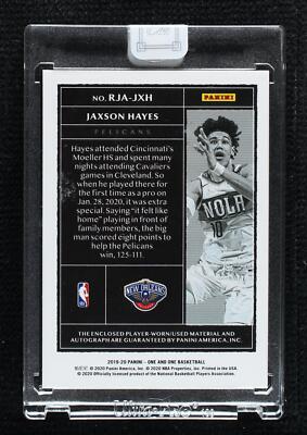 2019-20 Panini One and One - Jaxson Hayes #RJA-JXH for sale | eBay