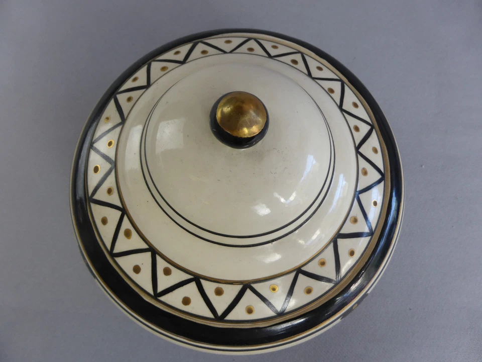 MAGNIFIQUE BOITE PANTHERE STYLE ART DECO LV CERAM D'APRES LOMBART 884-1 - Photo 3/4