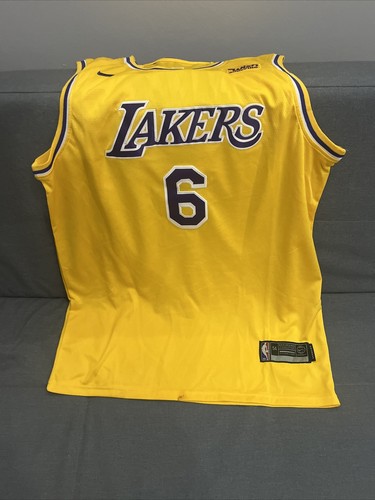 Los Angeles Lakers 2018 Lebron James #23 Nike Gold Size 54