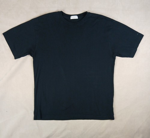 Giordano Large Mens T Shirt Boxy Sleeve Cotton Black