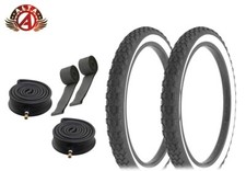 ALTA BICYCLE 20 x 2.125 WHITEWALL S-2 TIRES ROUGH KNOBBY 6PC SET HEAVYDUTY TUBES