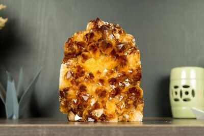 AAA Citrine Crystal Cluster with Orange Madeira and Galaxy Citrine Druzy, Self S