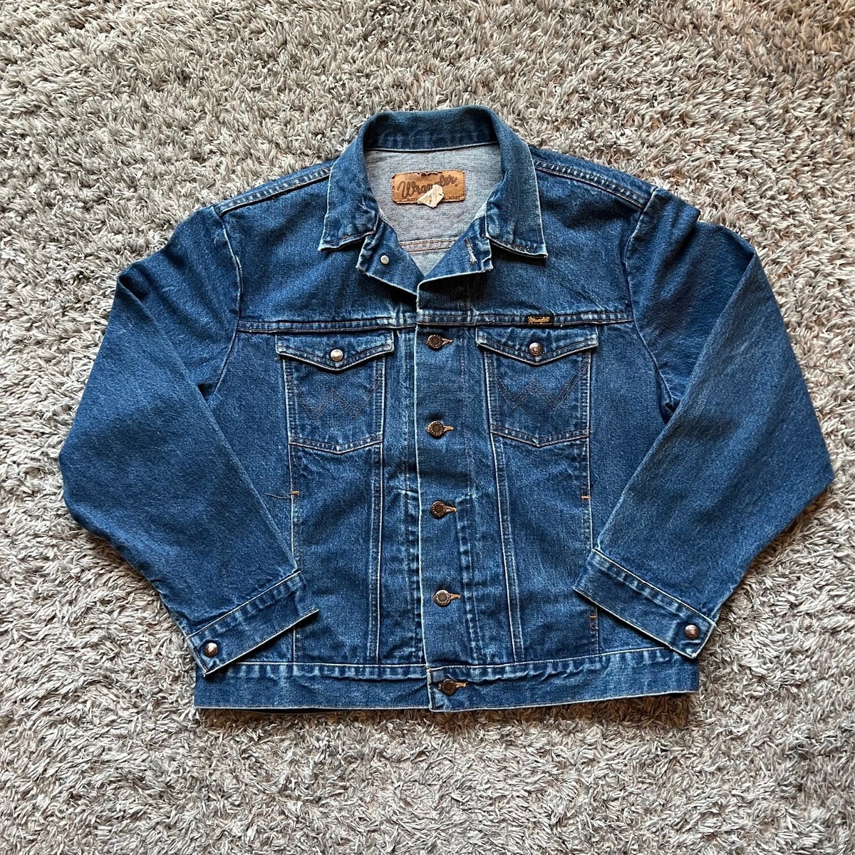 Vintage 90s Wrangler Denim Western Jacket Mens 44L Jean Cowboy
