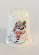 Snowman Thimble Vintage Souvenir Collectible