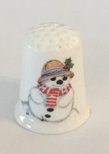 Snowman Thimble Vintage Souvenir Collectible