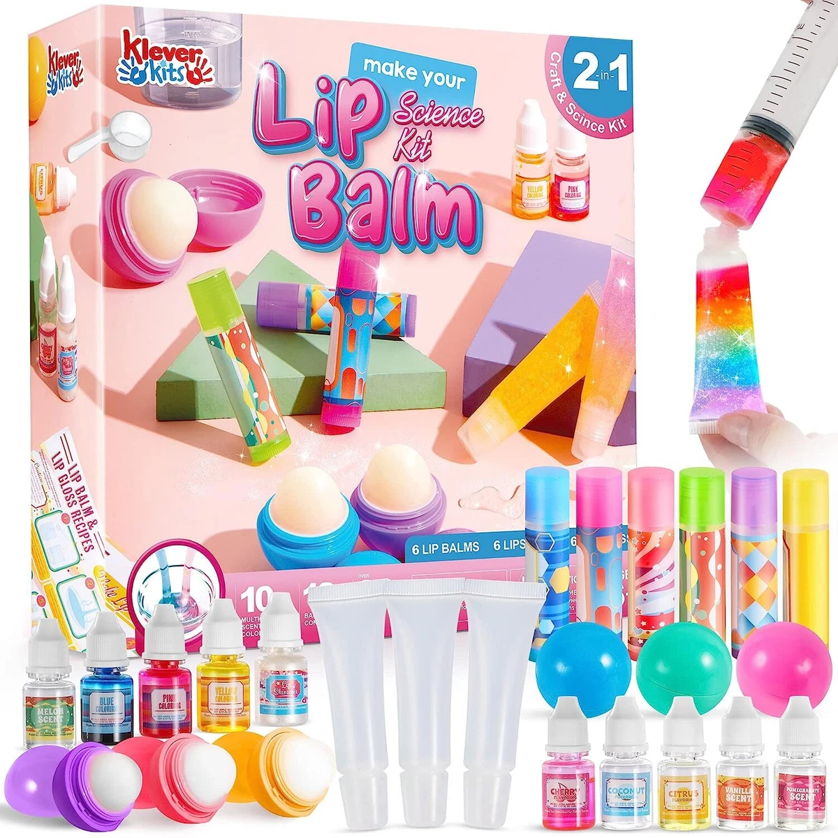 Lip Balm Making Kit for Kids, Make Your Own Lip balm Kit,Girls DIY Makeup