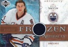 Ryan Smyth relic jersey patch hockey card 2006 Upper Deck Frozen Artifacts #FARS