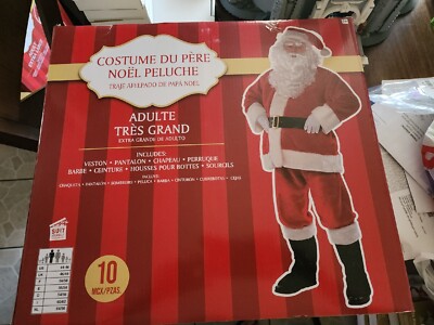 Classic 10pc Plush Santa Suit Standard, XXL, XXXL