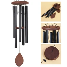 36'' Metal 5 Tubes Windchime Chapel Bells Wind Chimes Door Hanging Home Decor