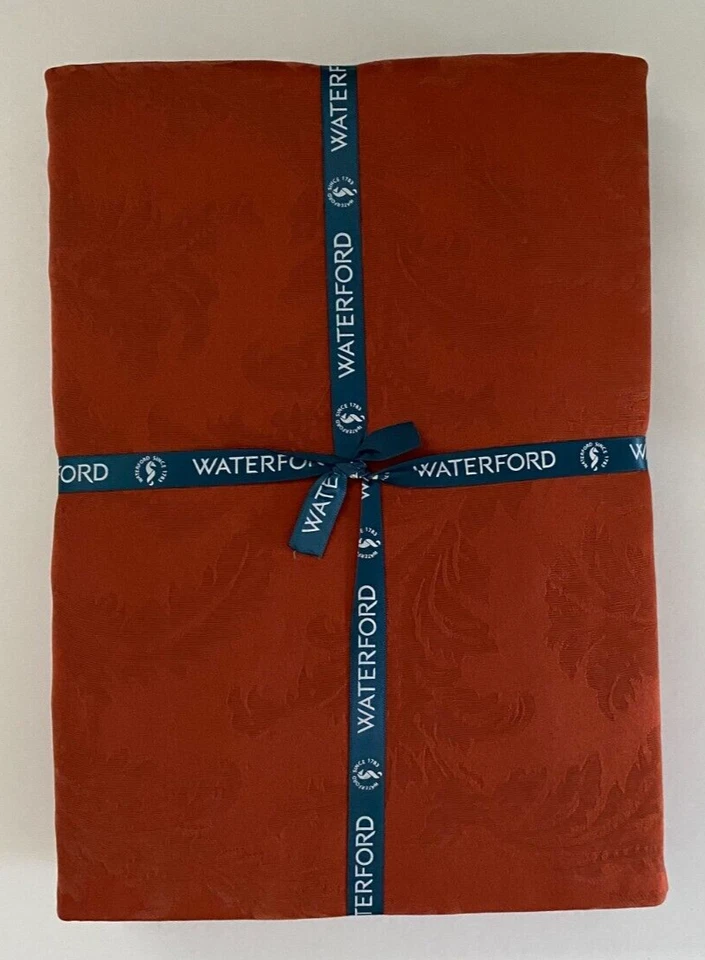 NIP Waterford Oblong Tablecloth 70 x 84 Orange Coral Fall Thanksgiving Textured - Image 4 of 4