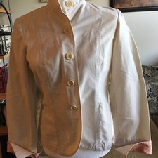 0-1 City DKNY Cotton Ivory Unlined Light Jacket, size 6