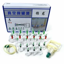 Healthy 24 Cups Medical Vacuum Cupping Suction Therapy Massage Device Set