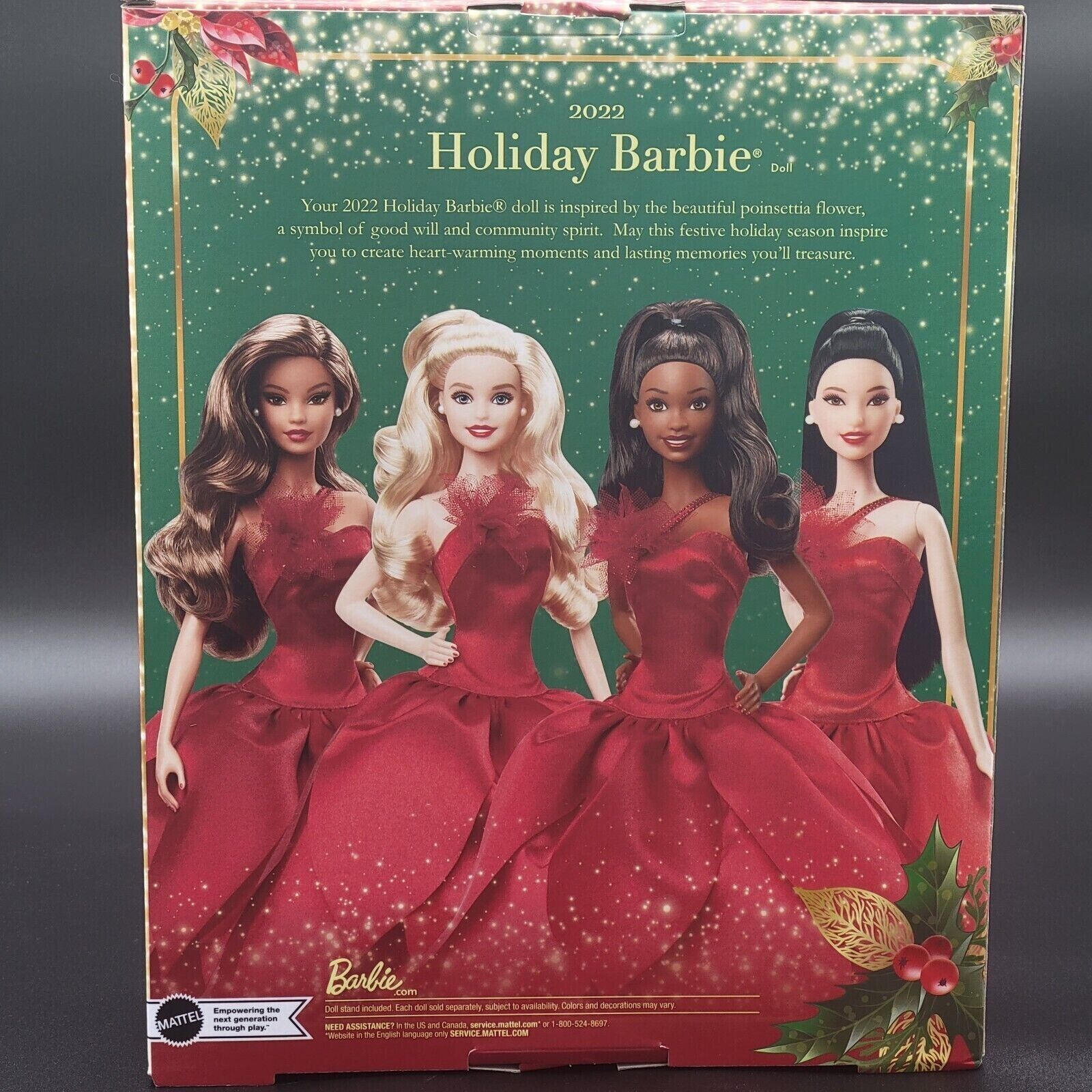 Barbie Signature 2022 Holiday Barbie Doll Black Wavy Hair Skin Brand New in Box 