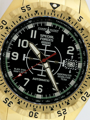 NEW CHASE DURER CDW-0036 SPECIAL FORCES AUTOMATIC GOLD STEEL