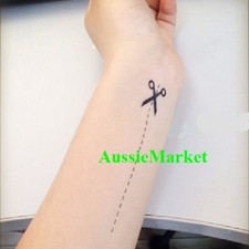1 x sheet temporary tattoo stickers scissors dotted line body art fancy dress
