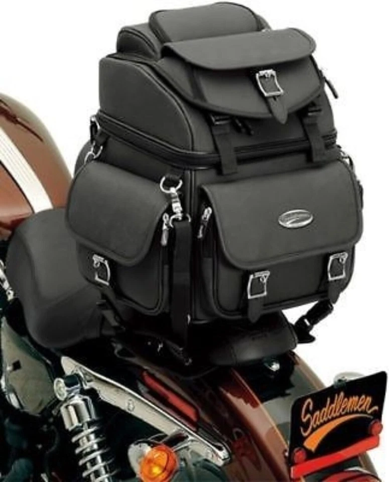 Reposapiés de asiento trasero Sissy Bar bolsa equipaje de moto turismo BR1800EX Saddlemen Foto 2 de 2