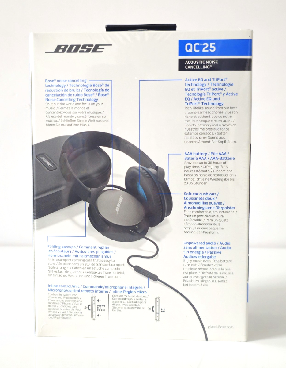 Bose QuietComfort 25 Black Over the Ear Headset for sale online