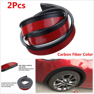 2Pcs 150cm Carbon Fiber Color Rubber Car Fender Flare Wheel Eyebrow Protectors