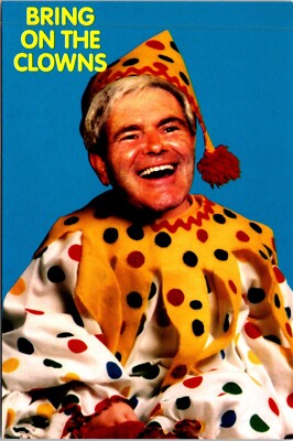 Postcard Newt Gingrich Clown Suit Humor C95