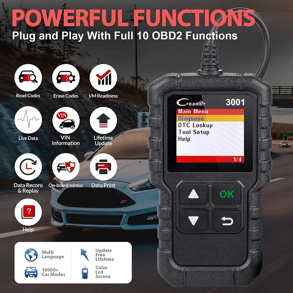 Launch Creader 3001 Obd2 Scanner Read Clear Codes Automotive Diagnostic Tool - Image 2 of 4