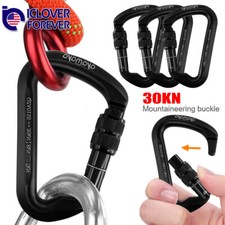 30KN Aluminum Locking Climbing Carabiner Rock Rescue D-Shape Screwgate Clip Hook