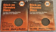 NOS 60 Grit Stick-on Abrasive disks for Black and Decker 9412 Finishing Machine