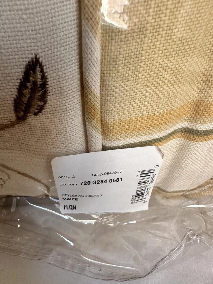 Croscill 14” x 20” Decorative Pillow Floral & Stripe, Maize New - Image 3 of 4