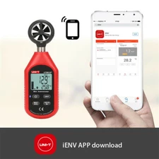 UNI-T UT363BT Bluetooth Digital  Anemometer Wind Speed Meter Thermometer 0-30m/s