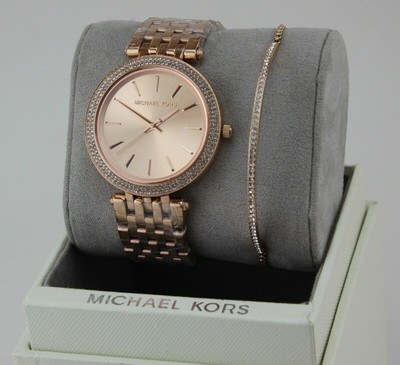 Michael Kors Darci Glitz Watch + 