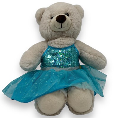 White Bear Plush Stuffed Animal Toy Build a Bear Polar - Blue Dress Accessory